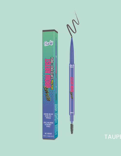 Load image into Gallery viewer, RUDE Ultimate Brow Artist Ultra Fine Slanted Pencil &amp; Brush - Taupe
