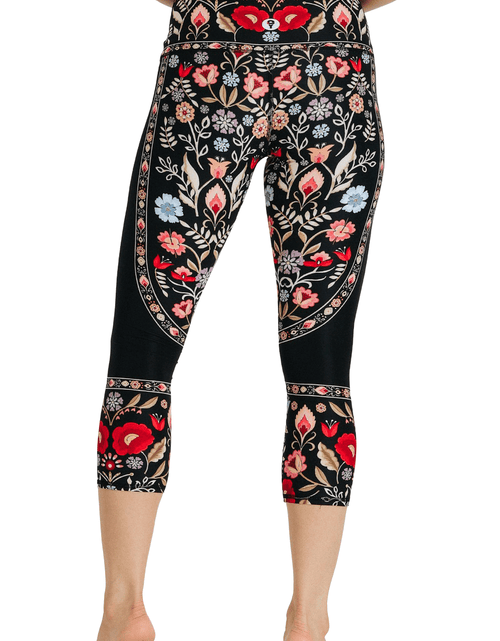Load image into Gallery viewer, Rustica Printed Yoga Crops by Yoga Democracy
