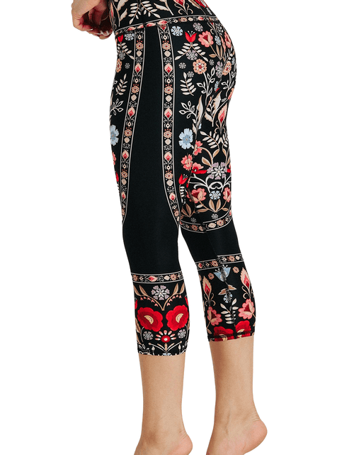 Load image into Gallery viewer, Rustica Printed Yoga Crops by Yoga Democracy
