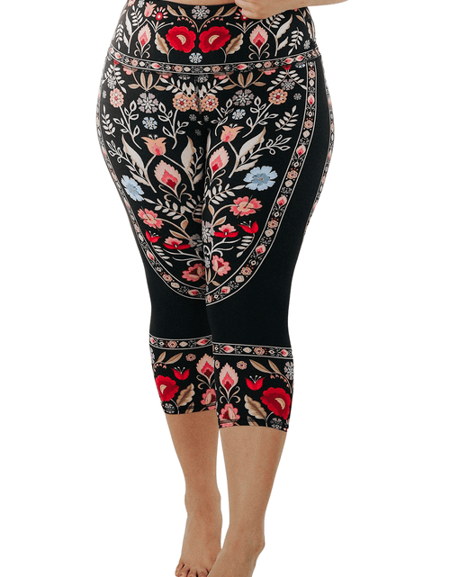 Load image into Gallery viewer, Rustica Printed Yoga Crops by Yoga Democracy
