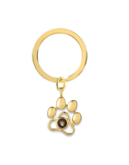 Load image into Gallery viewer, Custom Pet Photo Paw Necklace and Key Chain Set by PetWithMe
