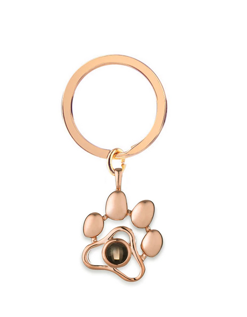 Load image into Gallery viewer, Custom Pet Photo Paw Necklace and Key Chain Set by PetWithMe
