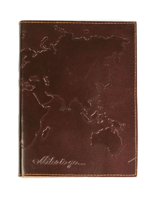 Load image into Gallery viewer, World 5x7 Leather Journal - Refillable Recycled Paper by Matr Boomie
