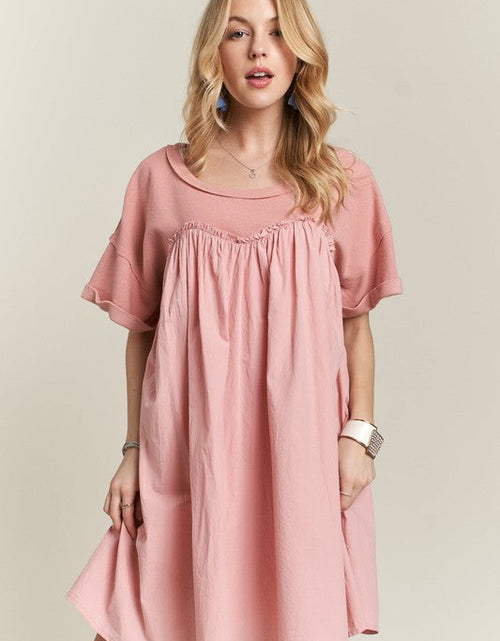 Load image into Gallery viewer, ADORA Round Neck Half Sleeve Babydoll Dress
