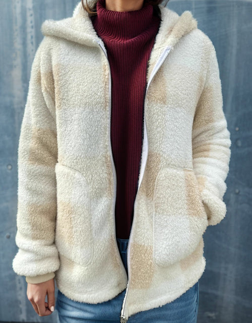 Load image into Gallery viewer, Double Take Full Size Plaid Long Sleeve Hooded Coat
