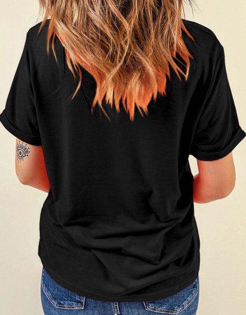 Load image into Gallery viewer, Cowboy Hat Disco Ball Patched Round Neck T-Shirt
