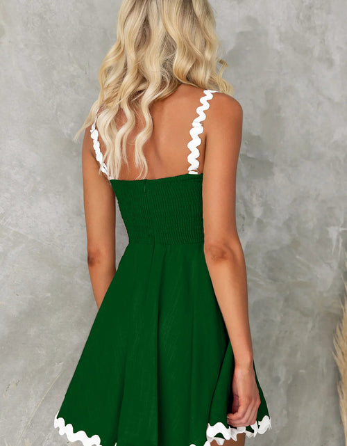 Load image into Gallery viewer, Contrast Trim Square Neck Mini Dress
