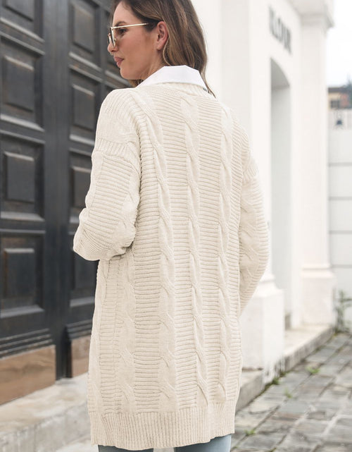 Load image into Gallery viewer, Open Front Cable-Knit Cardigan
