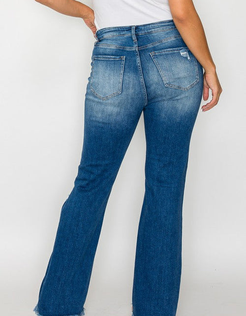 Load image into Gallery viewer, bytos Full Size Raw Hem Distressed High Rise Bootcut Jeans
