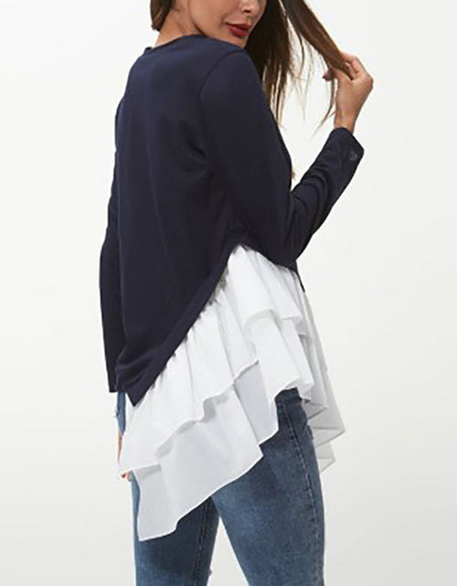 Load image into Gallery viewer, Ivy Lane Tiered Contrast Round Neck Long Sleeve T-Shirt
