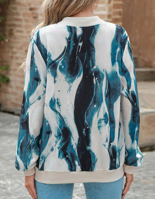Load image into Gallery viewer, Printed Baseball Collar Zip Up Jacket
