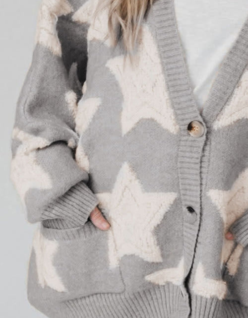 Load image into Gallery viewer, Star Button Up Long Sleeve Cardigan
