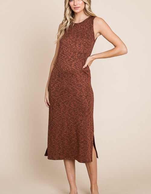 Load image into Gallery viewer, BOMBOM Slit Round Neck Sleeveless Midi Dress
