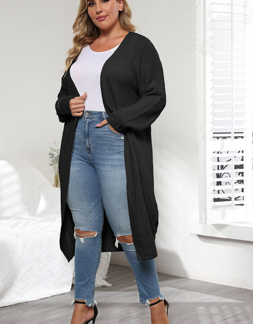 Load image into Gallery viewer, Plus Size Open Front Long Sleeve Cardigan
