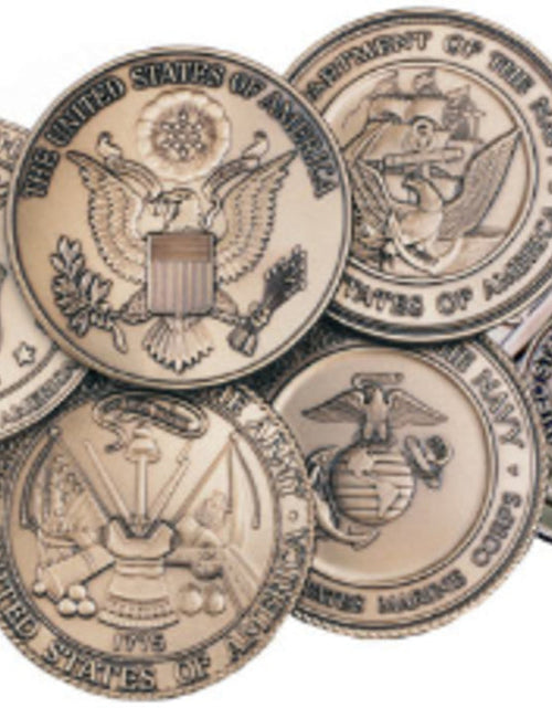 Load image into Gallery viewer, Military Service Medallions in Solid Brass Set of 6 Medallions. by The Military Gift Store

