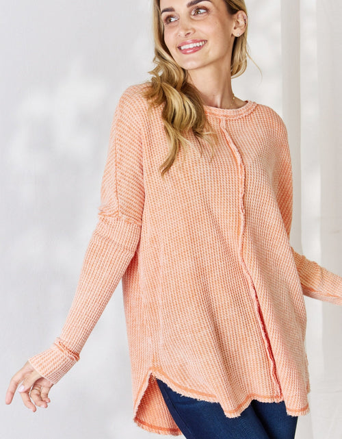 Load image into Gallery viewer, Zenana Oversized Washed Waffle Long Sleeve Top
