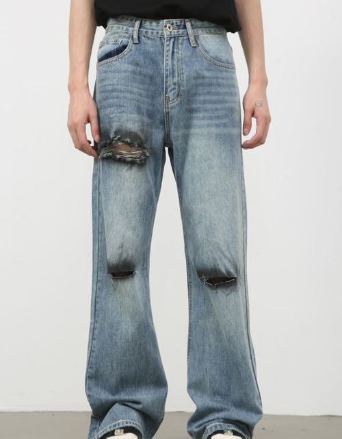 Load image into Gallery viewer, Men's Distressed Loose Fit Jeans
