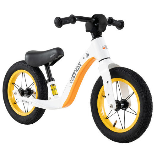 Load image into Gallery viewer, 12-Inch Balance Bike with Adjustable Seat and Rotatable Handlebar for Over 36 Months Old-White
