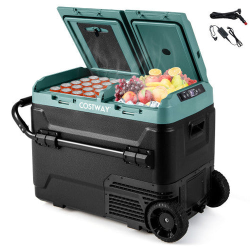 Load image into Gallery viewer, Dual Zone 12V Car Refrigerator for Vehicles Camping Travel Truck RV Boat Outdoor and Home Use-Green
