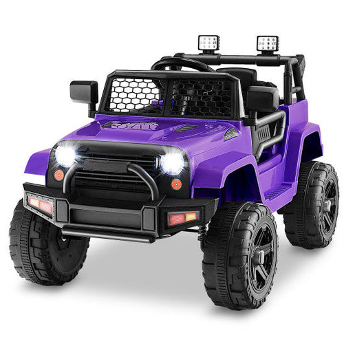 Load image into Gallery viewer, 12V Kids Ride On Truck with Remote Control and Headlights-Purple
