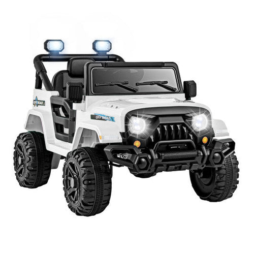 Load image into Gallery viewer, 12V Kids Ride on Truck Car with Remote Control Threaded Wheels and 3 Speeds-White
