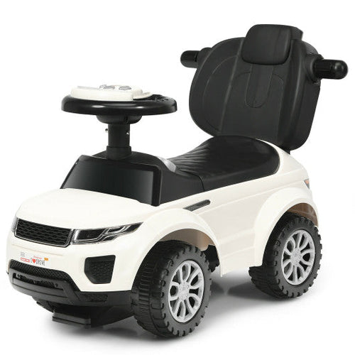 Load image into Gallery viewer, 3 In 1 Ride on Push Car Toddler Stroller Sliding Car with Music-White
