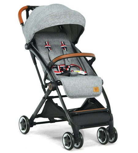 Lightweight Aluminium Frame Baby Stroller with Net-Gray