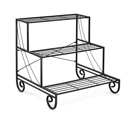 Load image into Gallery viewer, 3 Tier Outdoor Metal Garden Planter Holder Shelf
