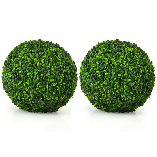 Load image into Gallery viewer, 2 Pieces 15.7 Inch Artificial Boxwood Topiary Ball Tree Set
