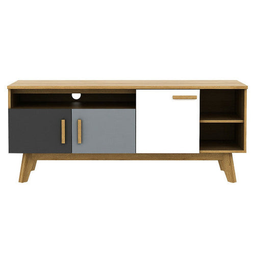 Load image into Gallery viewer, 65 Inch TV Stand with 3 Storage Cabinets and 3 Open Shelves for Living Room

