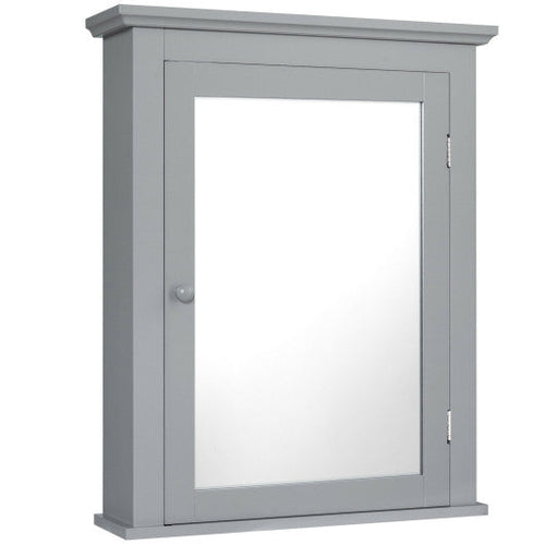 Load image into Gallery viewer, Bathroom Mirror Cabinet Wall Mounted Adjustable Shelf Medicine Storage-Gray
