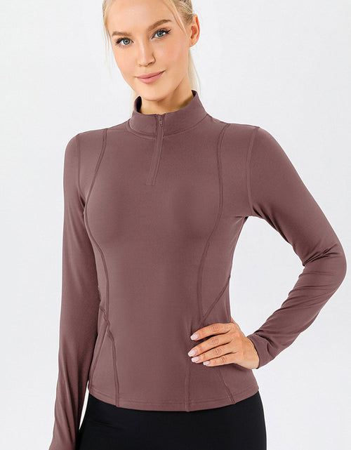 Load image into Gallery viewer, Mock Neck Quarter Zip Active T-Shirt
