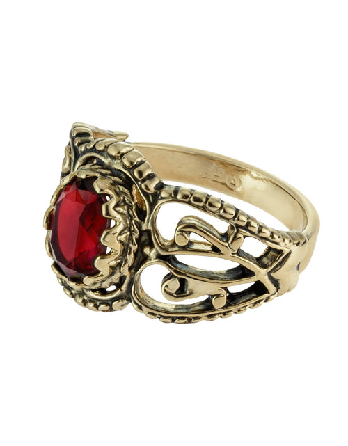 Load image into Gallery viewer, Vintage Jewelry Genuine Jade Ring Antiqued 18kt Yellow Gold Electroplated Made in the USA by PVD Vintage Jewelry
