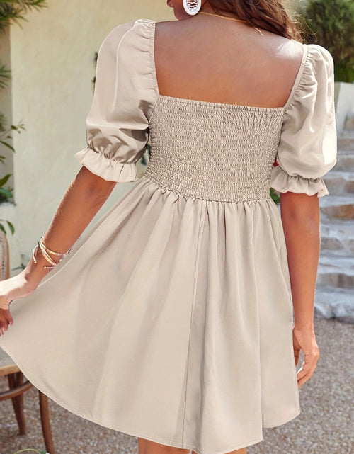 Load image into Gallery viewer, Square Neck Flounce Sleeve Mini Dress
