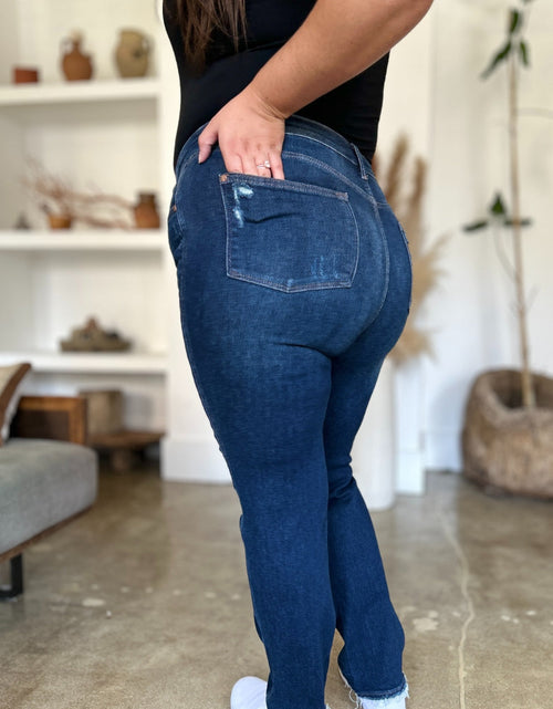 Load image into Gallery viewer, Judy Blue Full Size High Waist Rigid Magic Heavy Destroy Straight Jeans
