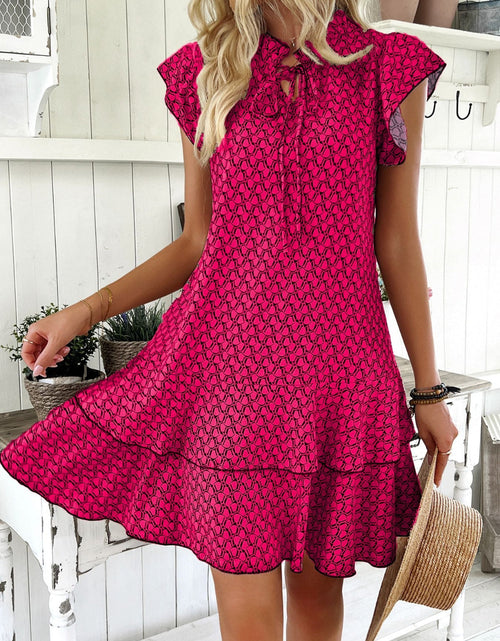 Load image into Gallery viewer, Full Size Ruffled Layered Printed Mini Dress Plus Size

