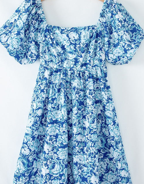 Load image into Gallery viewer, Floral Puff Sleeve Babydoll Mini Dress
