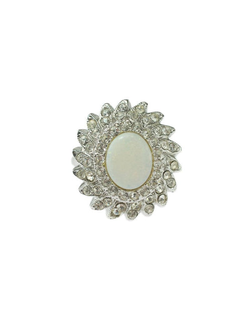 Load image into Gallery viewer, Vintage Jewelry Pinfire Opal Cocktail Ring in a 18k Gold Electroplated Setting Made in the USA by PVD Vintage Jewelry
