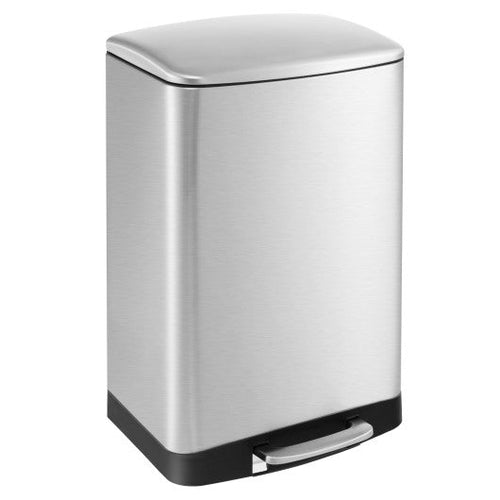 Load image into Gallery viewer, 13.2 Gal Stainless Steel Trash Can with Lock Device-Sliver
