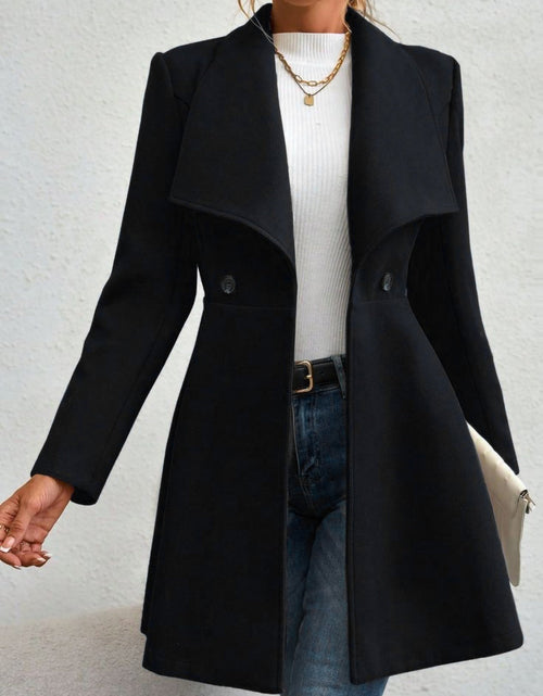 Load image into Gallery viewer, Collared Neck Button Up Long Sleeve Coat

