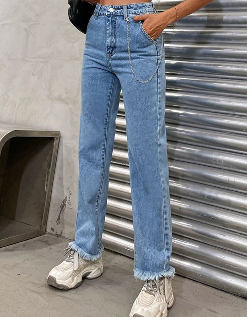 Load image into Gallery viewer, Raw Hem Jeans with Pockets
