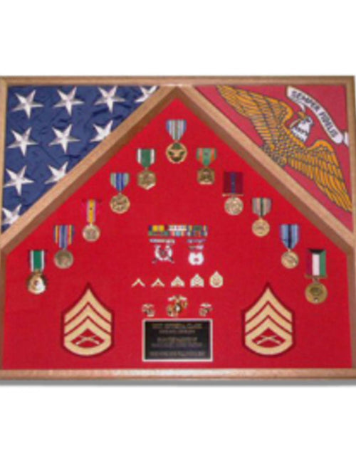 Load image into Gallery viewer, 2 Flag Military Shadow Box. by The Military Gift Store
