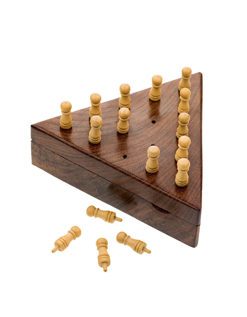 Load image into Gallery viewer, Triangle Peg Board Game - Handcrafted Wood by Matr Boomie
