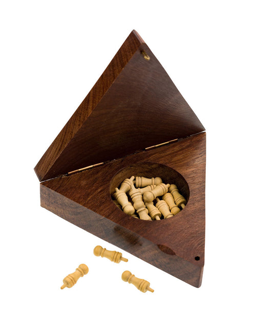 Load image into Gallery viewer, Triangle Peg Board Game - Handcrafted Wood by Matr Boomie
