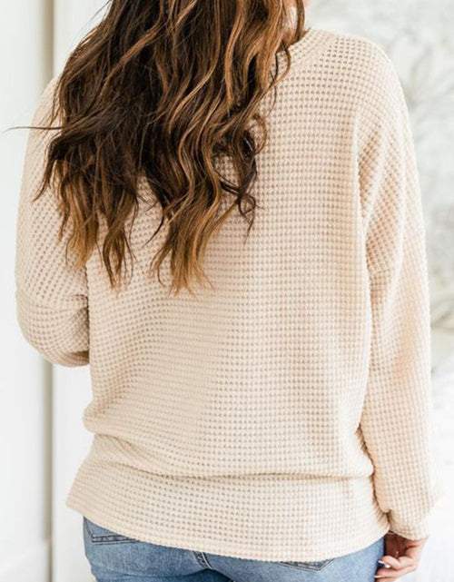 Load image into Gallery viewer, Slit Waffle Knit Long Sleeve T-Shirt
