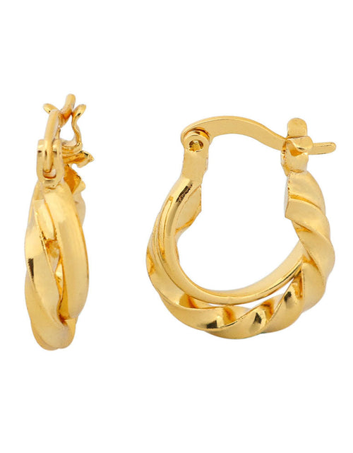 Load image into Gallery viewer, 14K Gold Cute Double Hoop Earring
