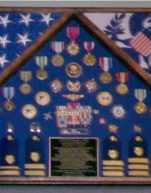 Load image into Gallery viewer, Military 2 Flag Shadow case, 2 Flag Military flag display case. by The Military Gift Store
