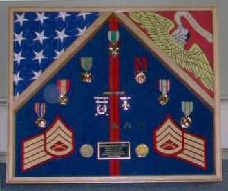 Load image into Gallery viewer, Military 2 Flag Shadow case, 2 Flag Military flag display case. by The Military Gift Store
