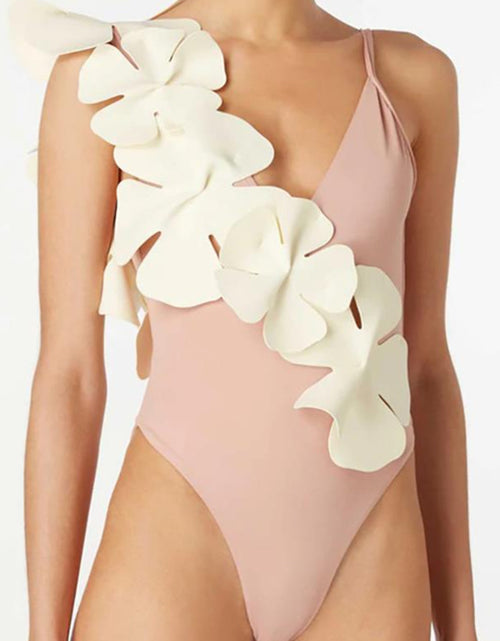 Load image into Gallery viewer, Contrast Flower Spaghetti Strap One-Piece Swimwear
