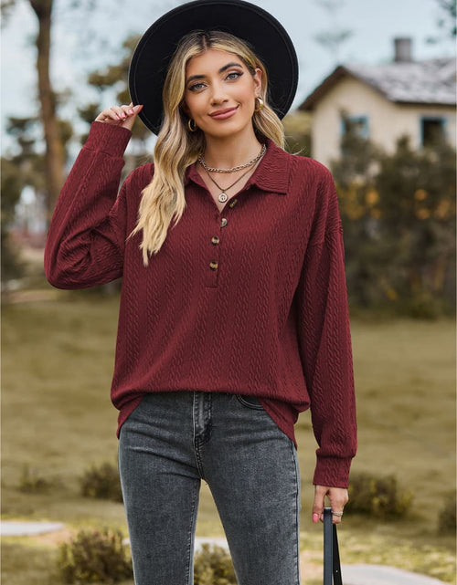 Load image into Gallery viewer, Collared Neck Long Sleeve Blouse
